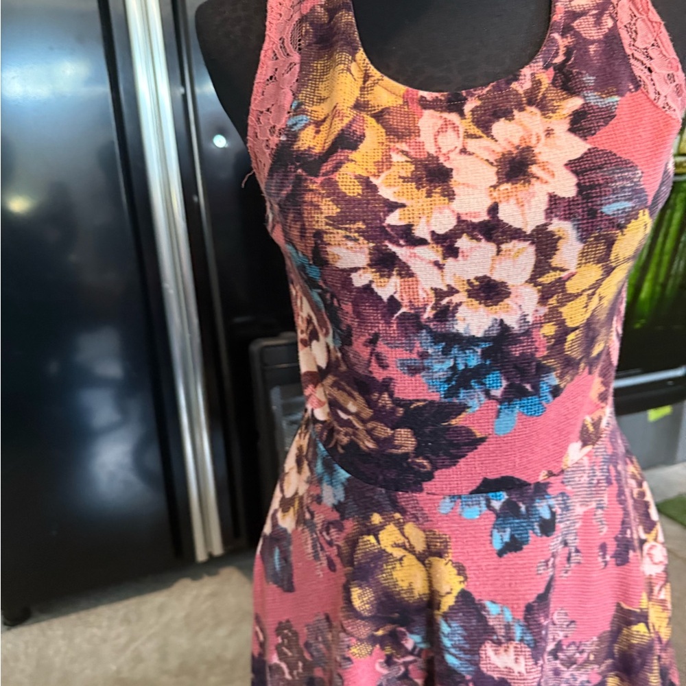 Envogue Pink Floral Mini Dress p51 - Picture 5 of 6